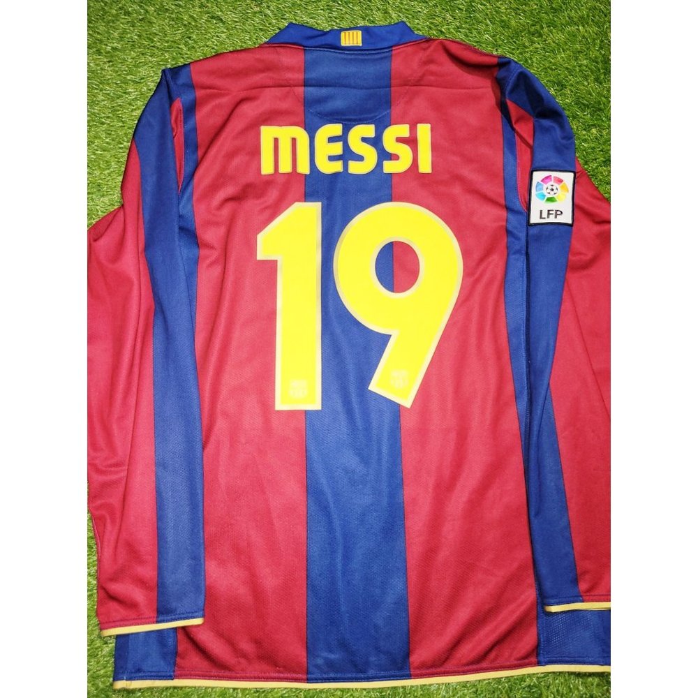 Messi Barcelona Anniversary 2007 2008 Soccer Jersey Shirt M SKU# 244793-655